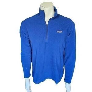 Patagonia Synchilla Fleece Pullover Men’s M Blue 1/4 Zip Long Sleeve Outdoor